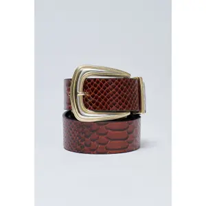Crocodile Effect Leather Belt Women's Salsa Jeans image-2
