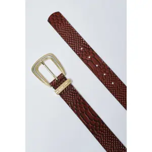 Crocodile Effect Leather Belt Women's Salsa Jeans image-3