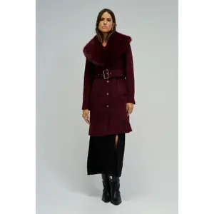 Wool Coat with Fur Women Salsa Jeans image-1