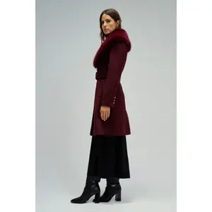 Wool Coat with Fur Women Salsa Jeans image-3