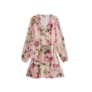 Long Sleeve Floral Pattern Dress Women Salsa Jeans image-0