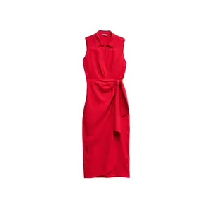 Linen Wrap Dress for Women Salsa Jeans Midi image-0
