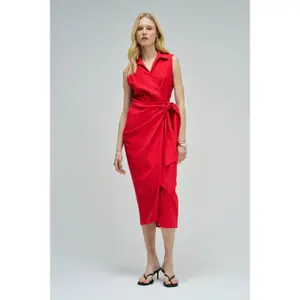 Linen Wrap Dress for Women Salsa Jeans Midi image-1