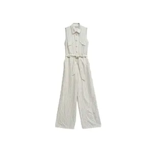 Women's Linen Striped Jumpsuit Salsa Jeans image-0