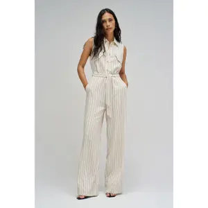 Women's Linen Striped Jumpsuit Salsa Jeans image-1