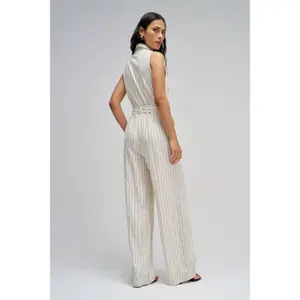 Women's Linen Striped Jumpsuit Salsa Jeans image-2