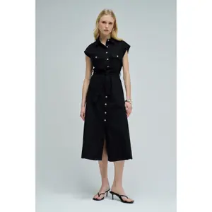 Linen Wrap Dress for Women Salsa Jeans Midi image-1