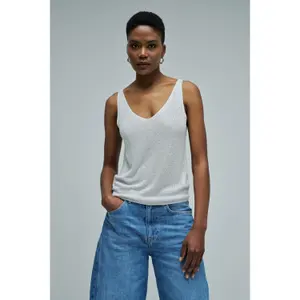 Γυναικείο αμάνικο μπλουζάκι από πλέξη Salsa Jeans Lurex image-1