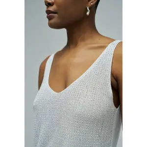 Γυναικείο αμάνικο μπλουζάκι από πλέξη Salsa Jeans Lurex image-3