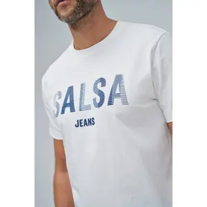 T-shirt με τύπωμα και περιφέρεια Salsa Jeans image-4