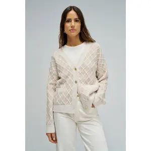 Womens Jacquard And Lurex Patterned Cardigan Salsa Jeans image-1