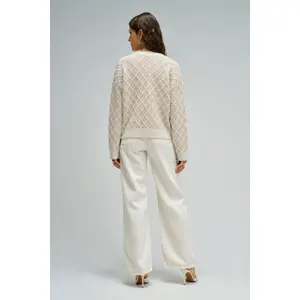 Womens Jacquard And Lurex Patterned Cardigan Salsa Jeans image-3