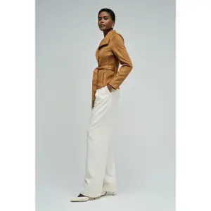 Women's belted coat Salsa Jeans Suede Effect image-3