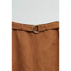 Suede Effect Skirt Women Salsa Jeans Midi image-4