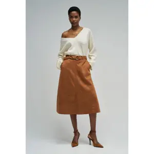Suede Effect Skirt Women Salsa Jeans Midi image-1