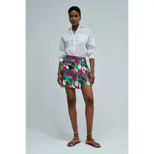 Skirt with Ice Skate Cut and Linen for Women Salsa Jeans image-1