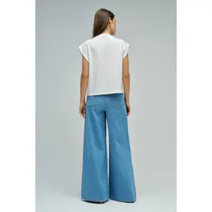 Denim T-Shirt with Floral Appliqué Women's Salsa Jeans image-3