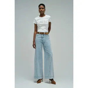 Embroidered Texture T-Shirt for Women Salsa Jeans image-1