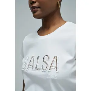 Embroidered Texture T-Shirt for Women Salsa Jeans image-3