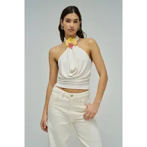 Floral Applique Vest Top Woman Salsa Jeans image-1