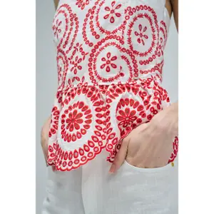 Women's Embroidered English Broderie Vest Salsa Jeans image-3
