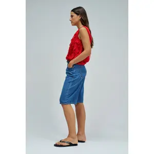 Γυναικείο αμάνικο μπλουζάκι Salsa Jeans Leaves image-3