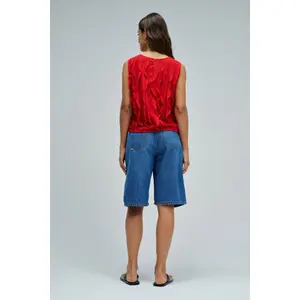 Γυναικείο αμάνικο μπλουζάκι Salsa Jeans Leaves image-2