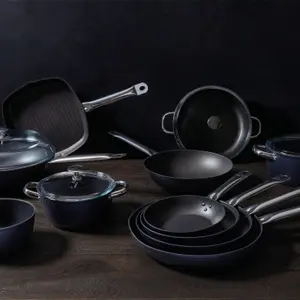 Chinese induction frying pan Sambonet Midnight Blue image-1