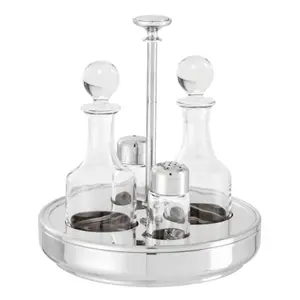 Oil and vinegar holder, salt and pepper shakers Sambonet Elite image-0
