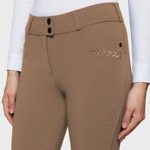 Full grip riding Trousers for women Samshield Delice Flower Embroidery image-2