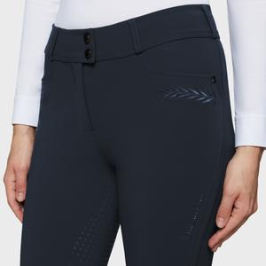 Full grip riding Trousers for women Samshield Delice Flower Embroidery image-2