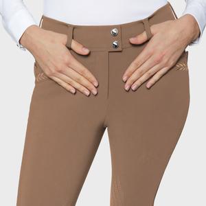 Mid grip riding Trousers for women Samshield Delice Flower Embroidery image-2