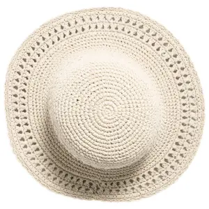 Wide Brim Crocheted Cotton Hat Women San Diego Hat image-1