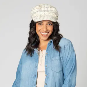 Women's Sewn-Woven Tweed Beret San Diego Hat Emmy Lou image-1