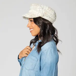 Women's Sewn-Woven Tweed Beret San Diego Hat Emmy Lou image-3