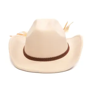 Feather Brim Cowboy Hat Women San Diego Hat Cattleman's Crease image-1
