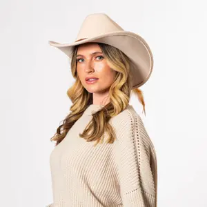 Feather Brim Cowboy Hat Women San Diego Hat Cattleman's Crease image-3