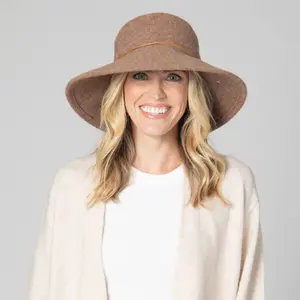 Women's Soft Wool Blend Hat with Leather Cord Trim San Diego Hat Park Lane image-3