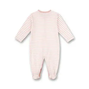 Long sleeve baby girl romper with stripes Sanetta image-1