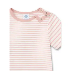 2-piece short pyjamas for baby girl with stripes Sanetta image-2