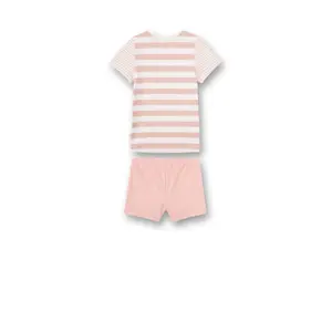 2-piece short pyjamas with stripes for girls Sanetta image-1