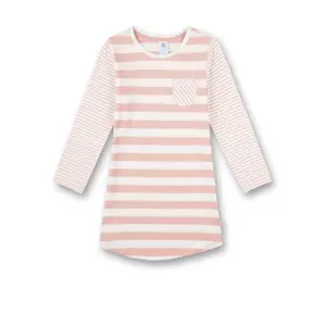 Pyjama dress with stripes and long sleeves for baby girl Sanetta image-0