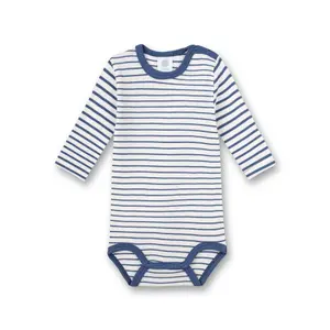 Long sleeve bodysuit with baby stripes Sanetta image-0