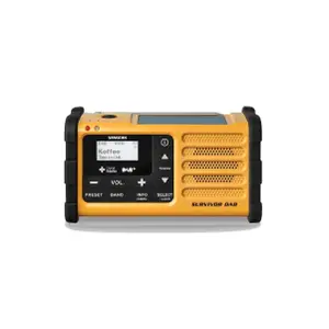 Radio zewnętrzne dab+, radio FM, ładowarka, latarka, akumulator, korbka, panel słoneczny Sangean Survivor DAB