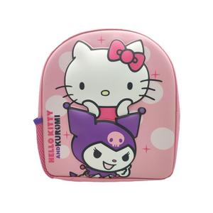 8435746909423-sac-a-dos-enfant-sanrio-hello-kitty-kuromi-3d-rose-30x26x10-cm