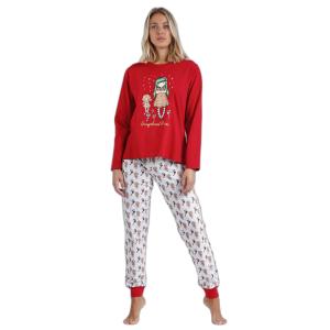 Schlafanzug im Lebkuchen-Look mit langen Ärmeln für Damen Santoro London