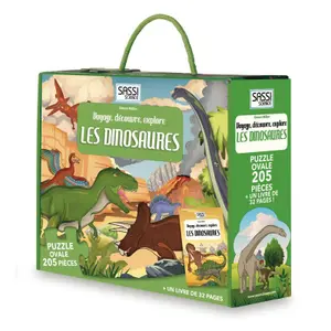 Book + puzzle the world of dinosaurs Sassi image-0