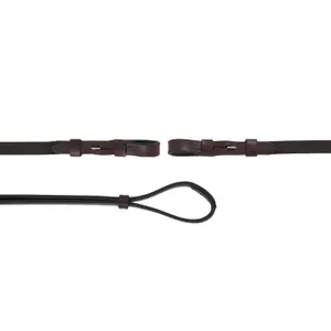 Smooth Leather Bitt Lanyard with Hook Attachment Clips for Horse Equiline image-0
