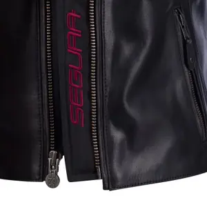 Casaco de motociclista de couro para mulheres Segura devon image-3