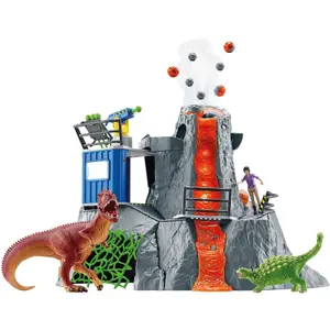 scatola dei giocattoli scaduta al grande vulcano Schleich